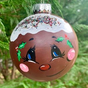 Hand painted Holiday gingerbread man ornament
